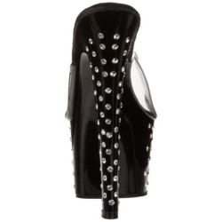 Nero Strass Platform 18 cm STARDUST-701 Ciabattina Tacchi Alti