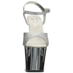 Argento 18 cm Pleaser REVOLVER-709G Tacchi Alti Cromo Plateau