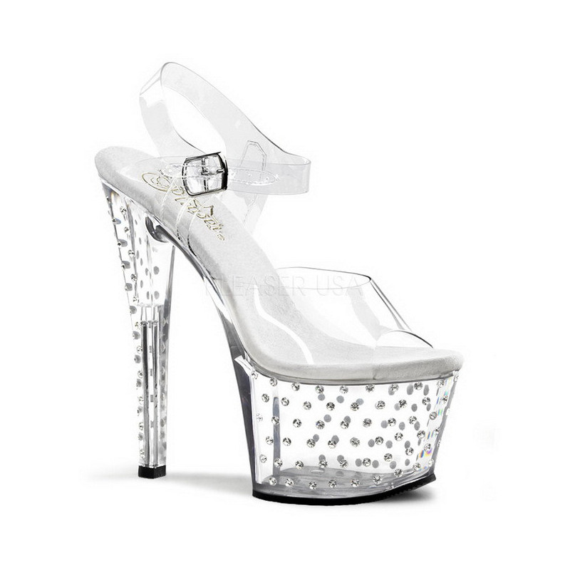 Trasparente 18 cm Pleaser STARDUST-708 Tacchi Alti Plateau