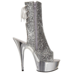 Argento Brillare 15 cm Pleaser DELIGHT-1018G Plateau Stivaletti Donna