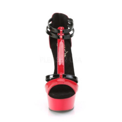 Verniciata 15 cm DELIGHT-663 T-Strap tacco alto pleaser con plateau