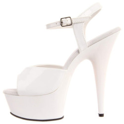Bianco 15 cm DELIGHT-609 tacco alto pleaser con plateau
