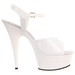 Bianco 15 cm DELIGHT-609 tacco alto pleaser con plateau