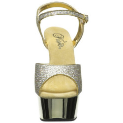 Oro 15 cm Pleaser DELIGHT-609G Cromo Plateau Tacchi Alti
