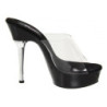 Nero Trasparente 14 cm Pleaser ALLURE-601 Plateau Mules Tacco Alto