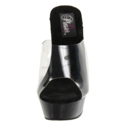Nero Trasparente 14 cm Pleaser ALLURE-601 Plateau Mules Tacco Alto