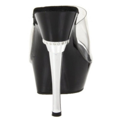 Nero Trasparente 14 cm Pleaser ALLURE-601 Plateau Mules Tacco Alto