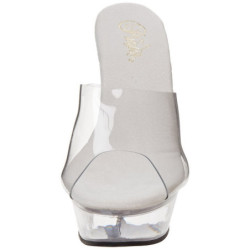 Trasparente 14 cm Pleaser ALLURE-601 Plateau Mules Tacco Alto