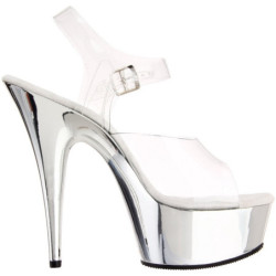Trasparente 15 cm Pleaser DELIGHT-608 scarpe da cubista e spogliarellista cromo