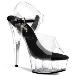 Trasparente Nero 15 cm Pleaser DELIGHT-608 scarpe da cubista e spogliarellista