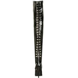 Nero Vernice 13 cm SEDUCE-3063 Overknee Stivali Alti Lunghi