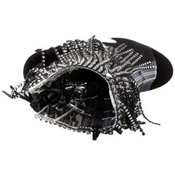 Nero 18 cm ADORE-1017RSFT stivaletti con frange donna tacco alto