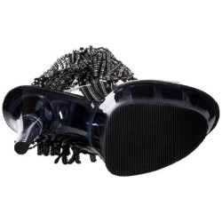 Nero 18 cm ADORE-1017RSFT stivaletti con frange donna tacco alto