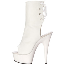 Bianco Opaco 15 cm DELIGHT-1018 Plateau Stivaletti Donna
