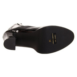 Stivali stringati e plateau anni 70 vernice nera 13 cm disco abba stivali tacchetti