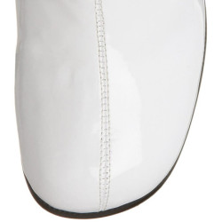 Stivali anni 70 vernice bianchi 5 cm disco stivali sotto il ginocchio