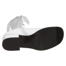 Stivali anni 70 vernice bianchi 5 cm disco stivali sotto il ginocchio