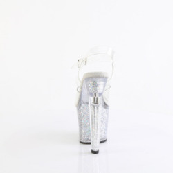 Argentate 18 cm LOVESICK-708SG scintillare plateau sandali donna con tacco