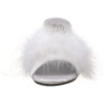 Bianco Piume 8 cm BELLE-301F Scarpe Zoccoli da Uomo