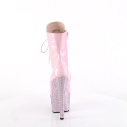 BEJ-1020-7 - 18 cm pleaser stivaletti tacco alto plateau strass rosa