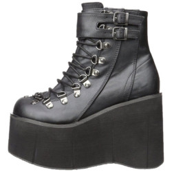 Ecopelle 11,5 cm KERA-21 stivaletti lolita con tacco zeppa