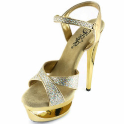 Oro Scintillare 16,5 cm Pleaser ECLIPSE-619G Scarpa Stiletto Alto