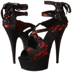 Rosso Raso 15 cm Pleaser DELIGHT-678LC Plateau Tacchi Alti