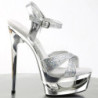 Argento Scintillare 16,5 cm Pleaser ECLIPSE-619G Scarpa Stiletto Alto