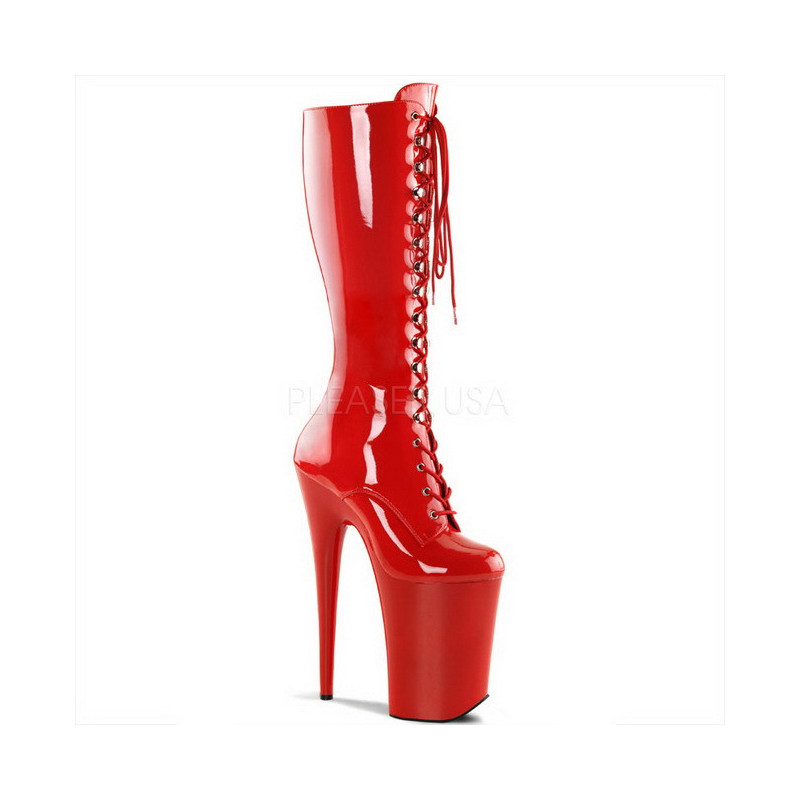 Rosso Vernice 23 cm Pleaser INFINITY-2020 Plateau Stivali Donna