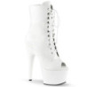Bianco Ecopelle 18 cm ADORE-1021 stivaletti con plateau suola donna