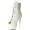 Bianco Ecopelle 18 cm ADORE-1021 stivaletti con plateau suola donna