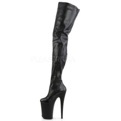 Nero Ecopelle 23 cm PLEASER INFINITY-4000 Stivali Overknee Plateau