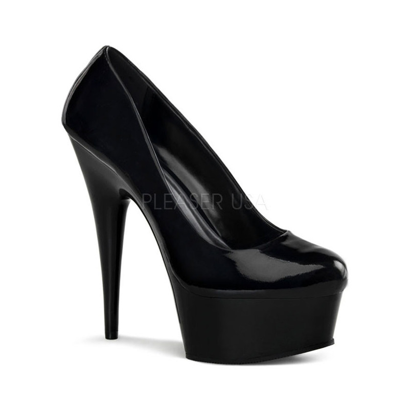 Nero Vernice 15 cm Pleaser DELIGHT-685 Plateau Scarpe Décolleté