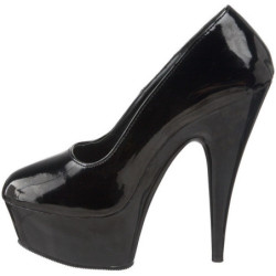 Nero Vernice 15 cm Pleaser DELIGHT-685 Plateau Scarpe Décolleté