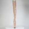 Verniciata beige 20 cm FLAMINGO-3850 stivali sopra il ginocchio con lacci