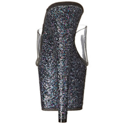 Nero 18 cm ADORE-701LG scintillare plateau ciabatta donna con tacco