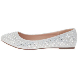 Argento TREAT-06 pietra cristallo scarpe ballerine donna