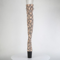 Effetto serpente marrone 20 cm 3008SP-BT stivali sopra il ginocchio con lacci