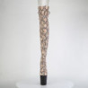 Effetto serpente marrone 20 cm 3008SP-BT stivali sopra il ginocchio con lacci