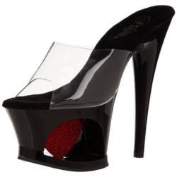 Rosso Trasparente 18 cm Pleaser MOON-701HRS Plateau Mules Alte