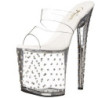 Trasparente 20 cm STARDUST-802 Strass Plateau Mules Alte