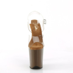 Marrone 20 cm FLAMINGO-808 Calzature plateau con tacco