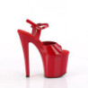Verniciata 19 cm ENCHANT-709 rosso scarpe pleaser con tacchi alti