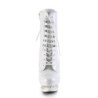 Bianco 15,5 cm BLONDIE-R-1020 stivaletti plateau con stringati in vernice
