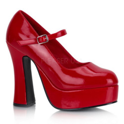 Rosso Vernice 13 cm DOLLY-50 Mary Jane Plateau Scarpe Décolleté