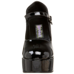 Nero Vernice 11 cm MARYJANE-50 Mary Jane Plateau Scarpe Décolleté
