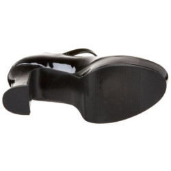 Nero Vernice 11 cm MARYJANE-50 Mary Jane Plateau Scarpe Décolleté