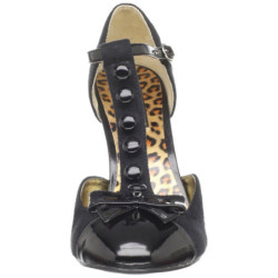 Nero Scamosciata 10 cm SMITTEN-10 Rockabilly scarpe décolleté con tacchi bassi