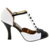 Bianco Scamosciata 10 cm SMITTEN-10 Rockabilly scarpe décolleté con tacchi bassi
