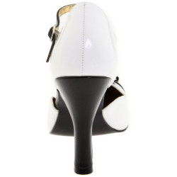 Bianco Scamosciata 10 cm SMITTEN-10 Rockabilly scarpe décolleté con tacchi bassi